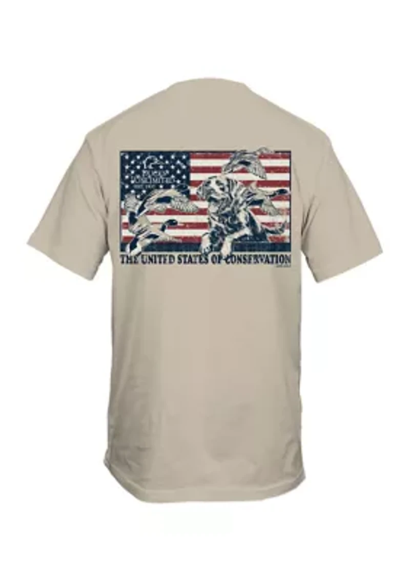 Men's Short Sleeve Hunt Flag Graphic T-Shirt