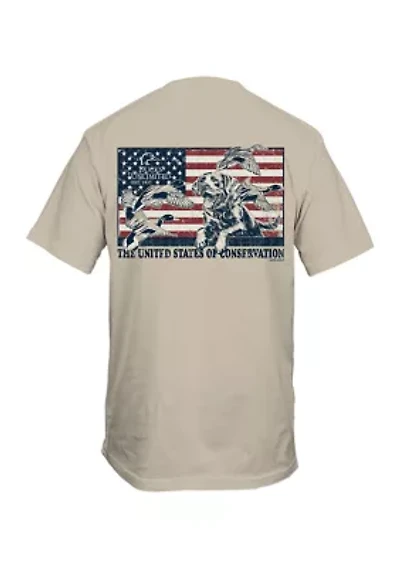 Men's Short Sleeve Hunt Flag Graphic T-Shirt
