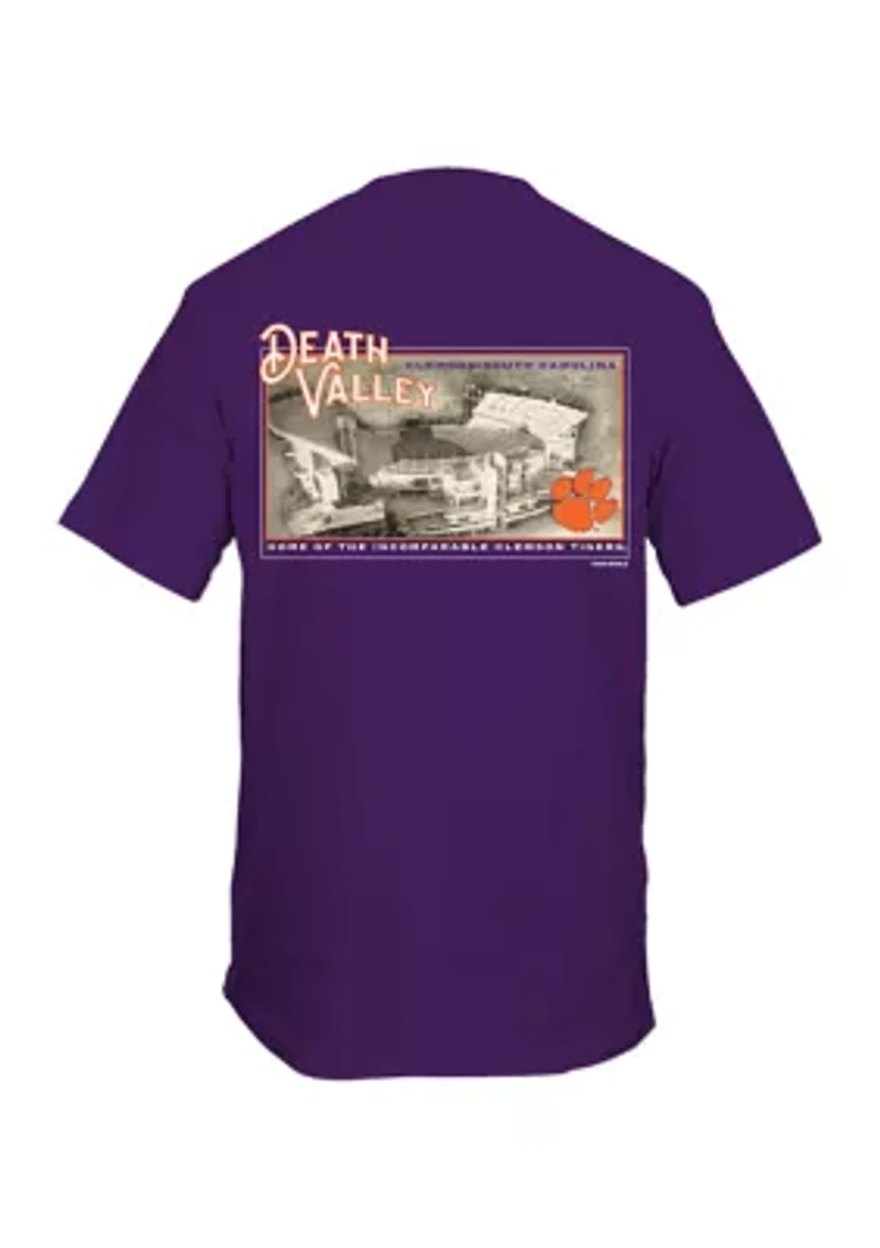 NCAA Clemson Tigers Sepia Stadium Graphic T-Shirt