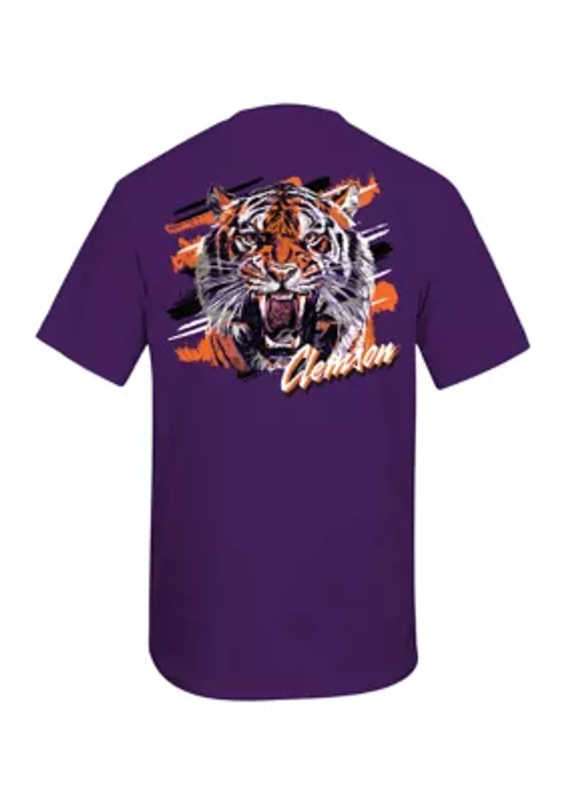NCAA Clemson Tigers Sketch Mascot Graphic T-Shirt