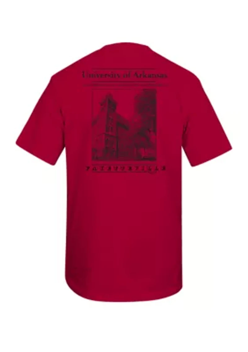NCAA Arkansas Razorbacks Old Building Graphic T-Shirt