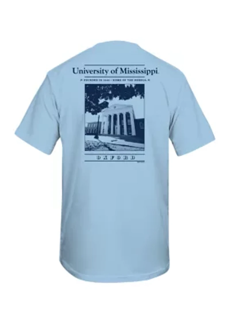 NCAA Ole Miss Rebels Old Building Graphic T-Shirt