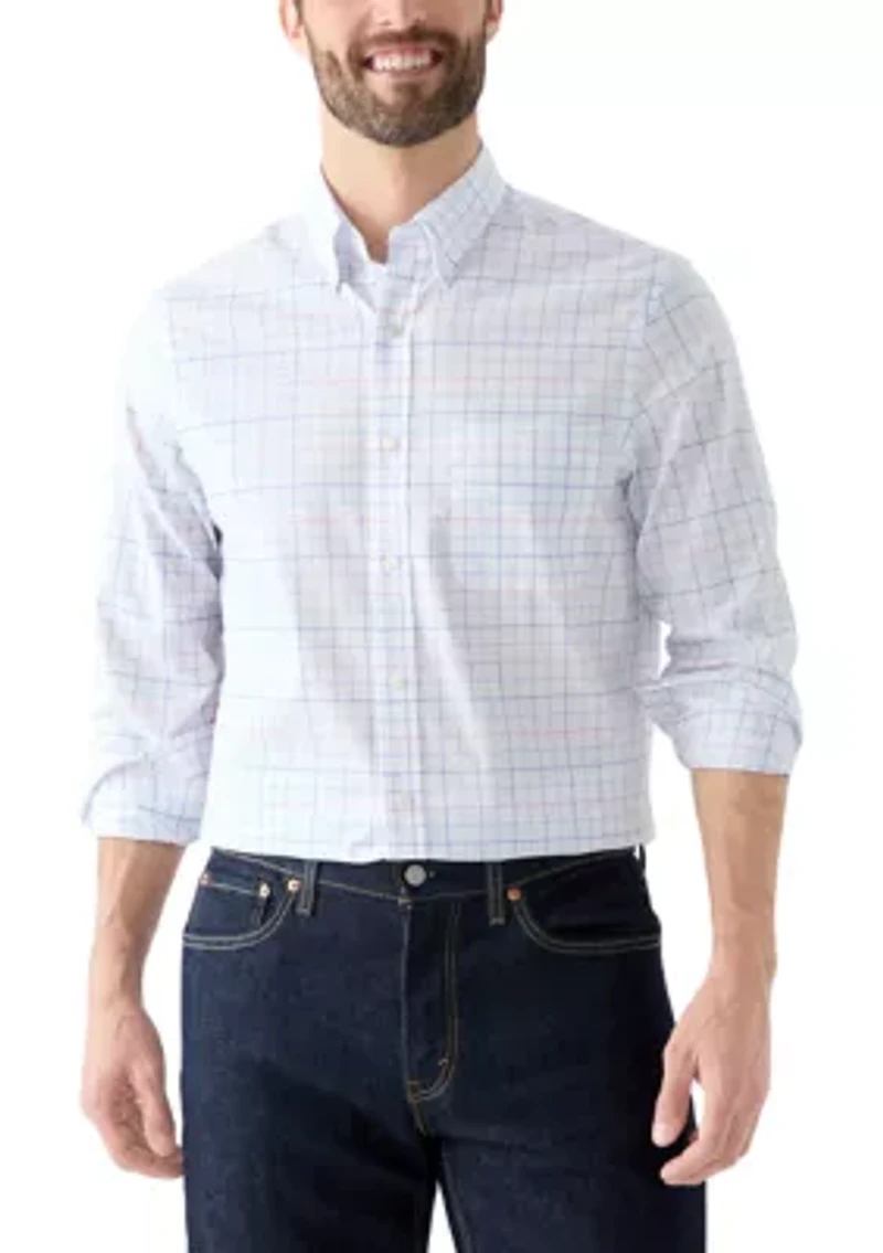 Multicolored Windowpane Printed Button Down Shirt