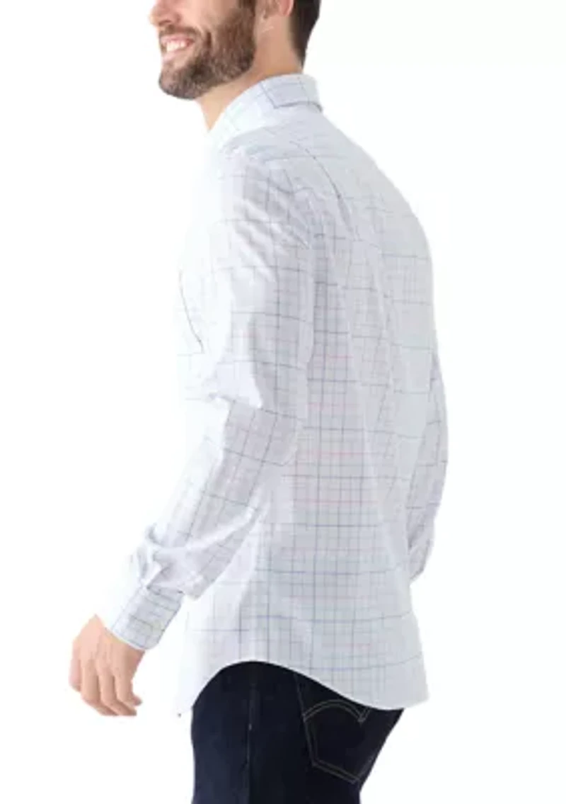 Multicolored Windowpane Printed Button Down Shirt