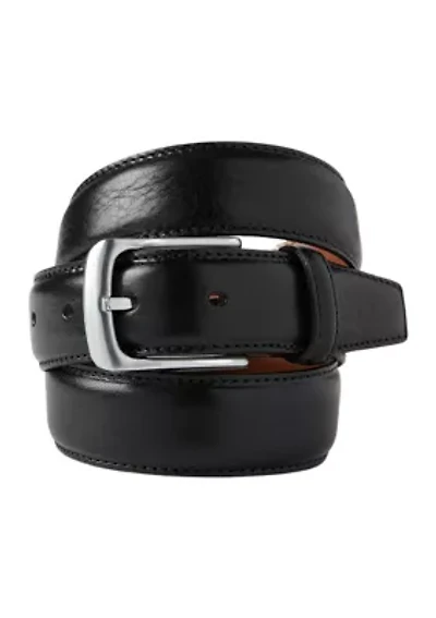 32 Millimeter Pebble Sewn Leather Belt