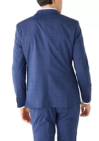 Men's Bright Blue Plaid Sport Coat