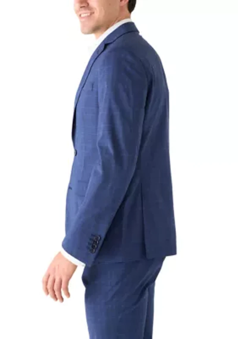 Men's Bright Blue Plaid Sport Coat