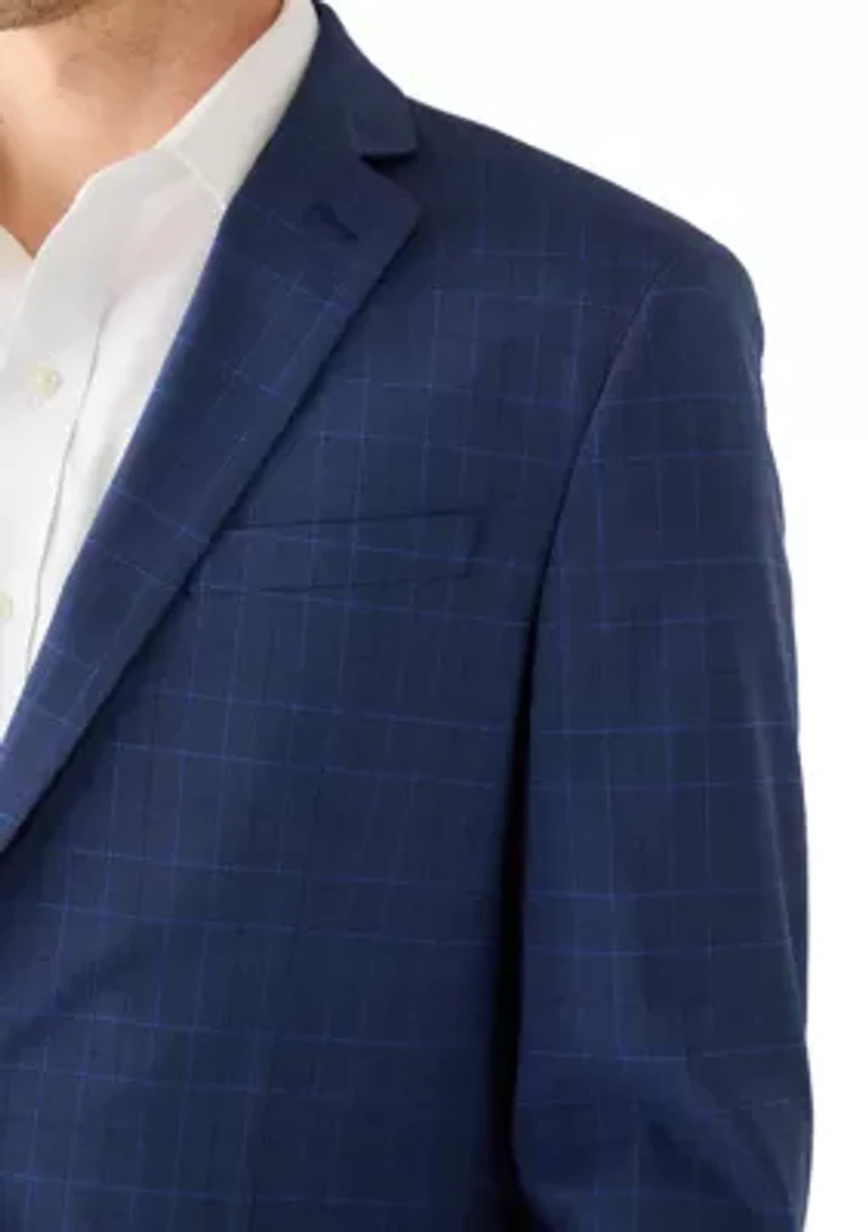 Men's Bright Blue Plaid Sport Coat
