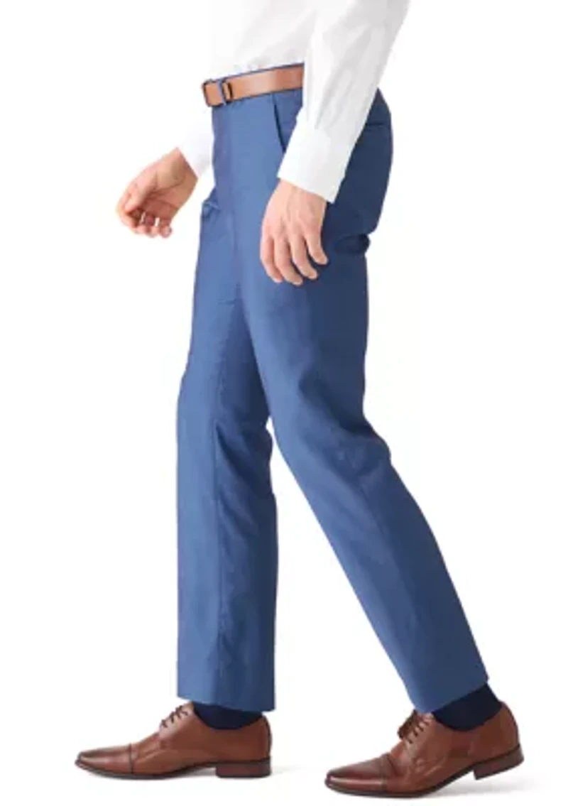 Men's Blue Twill Dress Pants