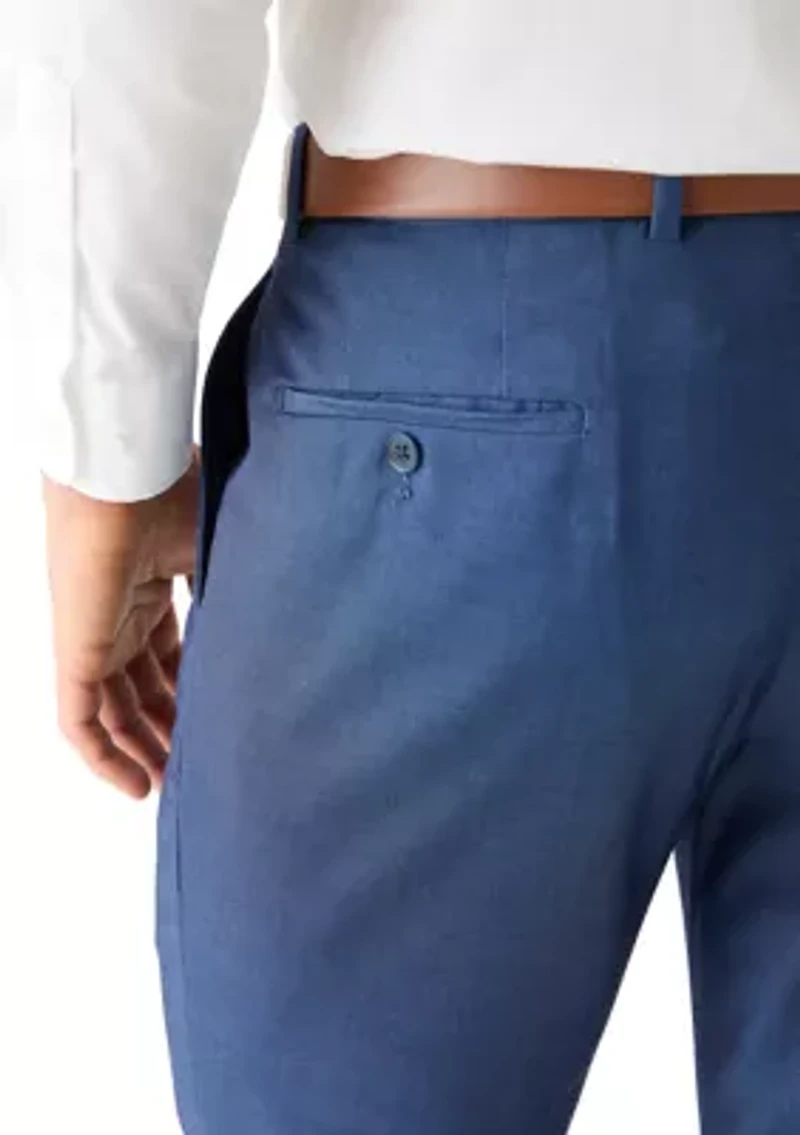 Men's Blue Twill Dress Pants