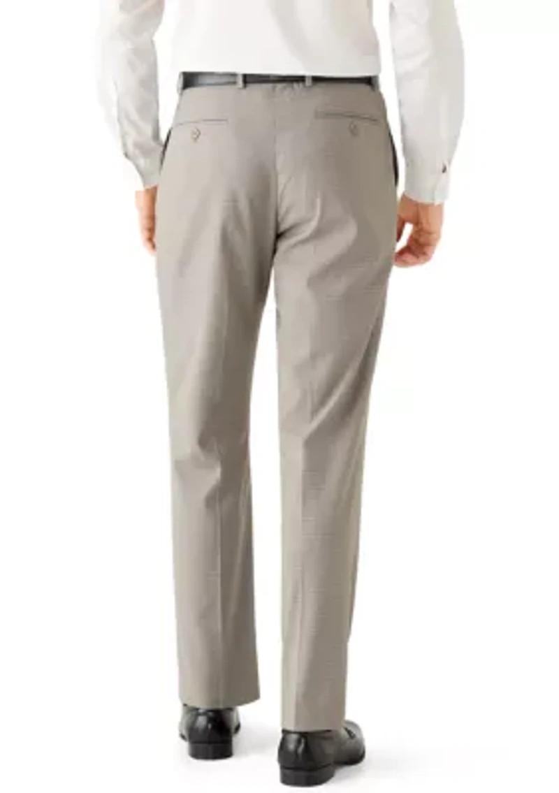 Men's Tan Multi-Check Suit Pant