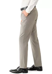 Men's Tan Multi-Check Suit Pant