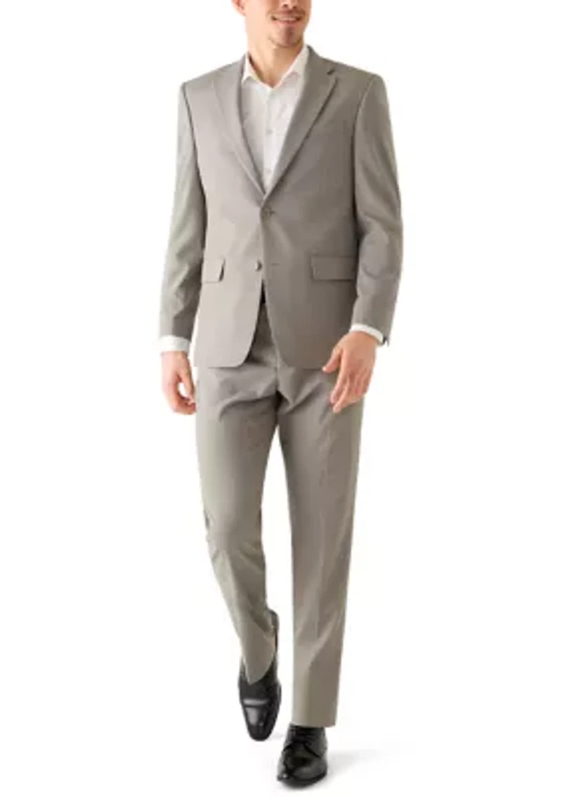 Men's Tan Multi-Check Suit Pant