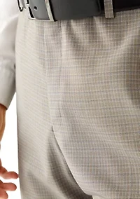 Men's Tan Multi-Check Suit Pant