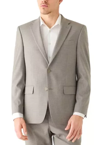 Tan Multi Check Suit Jacket