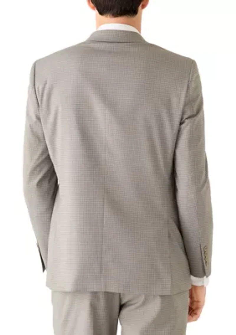 Tan Multi Check Suit Jacket