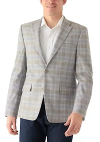 Men's Single Breasted Plaid Sport Coat