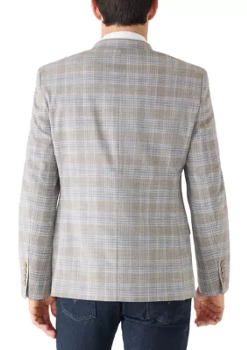Men's Single Breasted Plaid Sport Coat