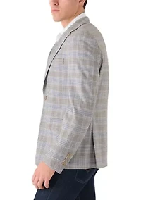 Men's Single Breasted Plaid Sport Coat