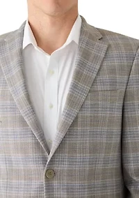 Men's Single Breasted Plaid Sport Coat