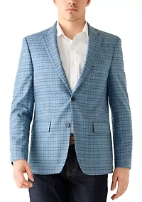 Men's Blue Multi Check Sport Coat