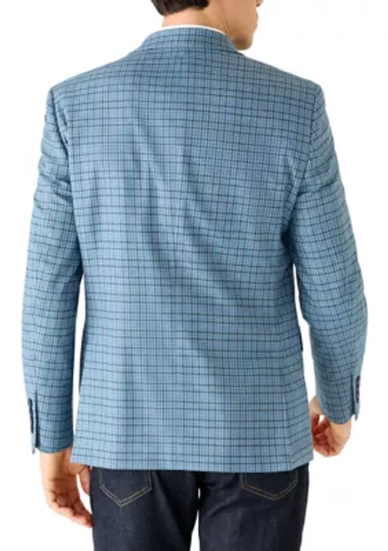 Men's Blue Multi Check Sport Coat