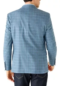 Men's Blue Multi Check Sport Coat