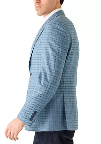 Men's Blue Multi Check Sport Coat