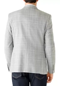 Men's Grey Windowpane Sport Coat
