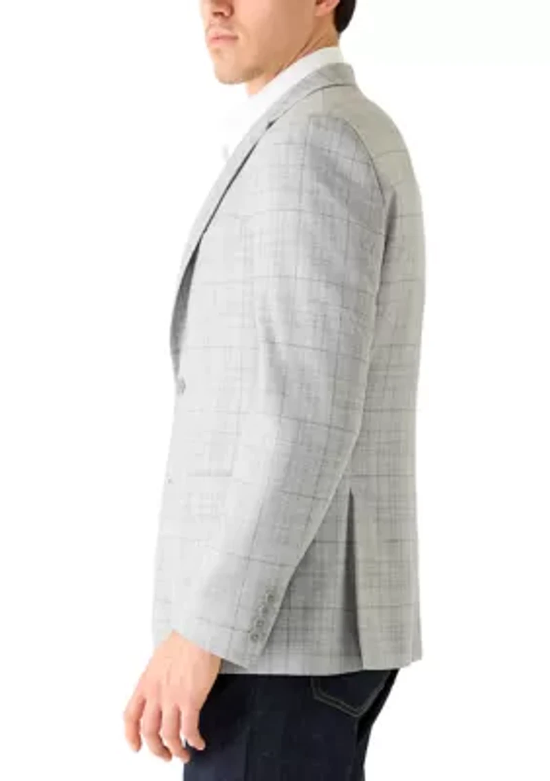 Men's Grey Windowpane Sport Coat