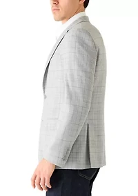 Men's Grey Windowpane Sport Coat