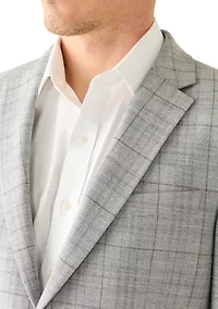Men's Grey Windowpane Sport Coat