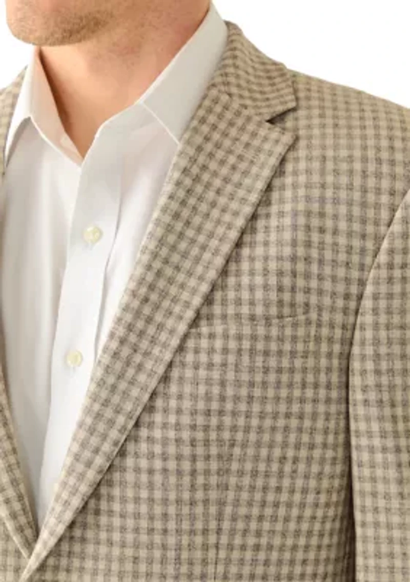 Tan Gingham Check Sport Coat