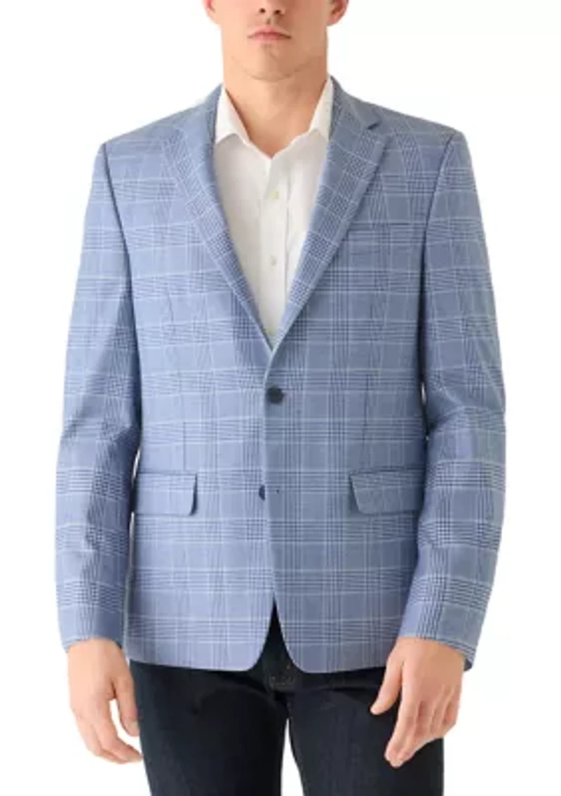 Men's Single Breasted Plaid Sport Coat