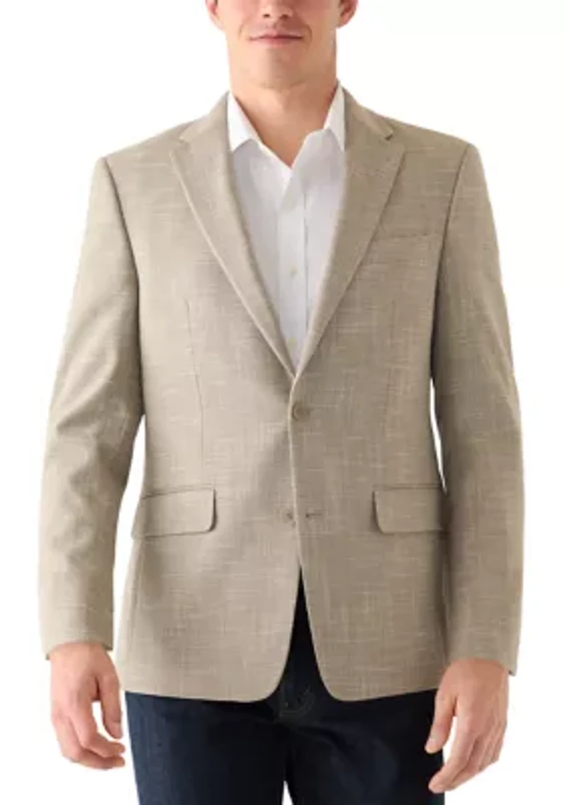 Men's Single Breasted Solid Sport Coat