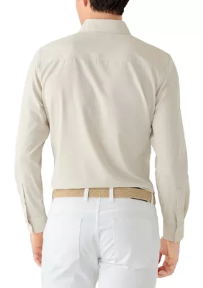 Men's Long Sleeve Performance Solid Woven Button Shirt