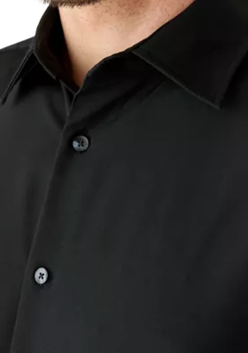 Men's Short Sleeve Woven Button Front Polo Shirt