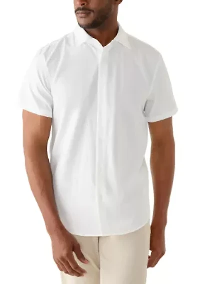 Men's Short Sleeve Performance Solid Woven Button Shirt
