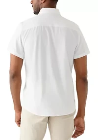 Men's Short Sleeve Performance Solid Woven Button Shirt