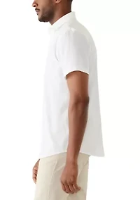 Men's Short Sleeve Performance Solid Woven Button Shirt