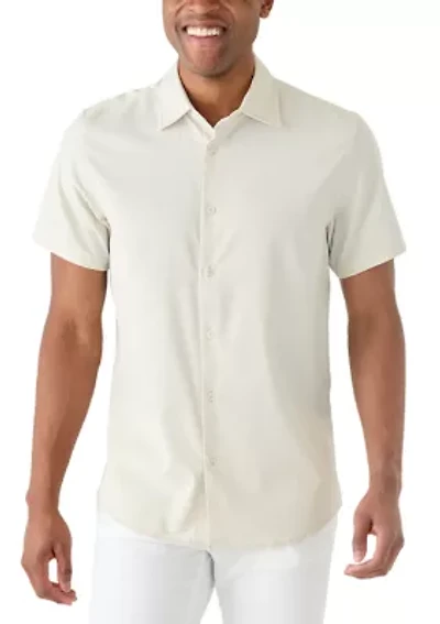 Men's Short Sleeve Woven Button Up Shirt