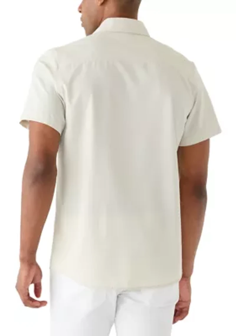 Men's Short Sleeve Woven Button Up Shirt