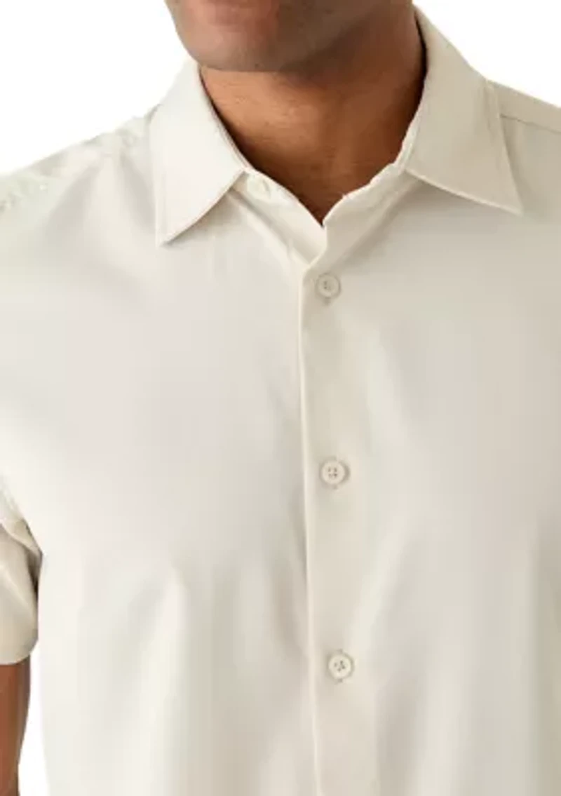 Men's Short Sleeve Woven Button Up Shirt