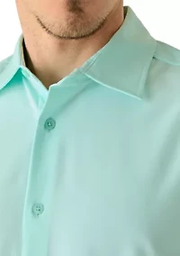 Men's Short Sleeve Woven Button Polo Shirt