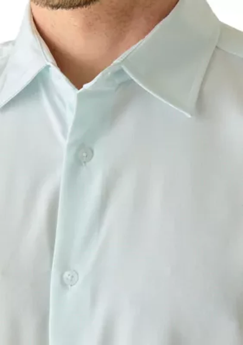 Men's Short Sleeve Woven Button Closure Geo Polo Shirt