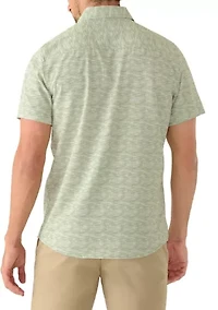 Men's Short Sleeve Performance Printed Woven Button Shirt