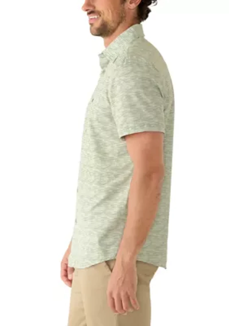 Men's Short Sleeve Performance Printed Woven Button Shirt