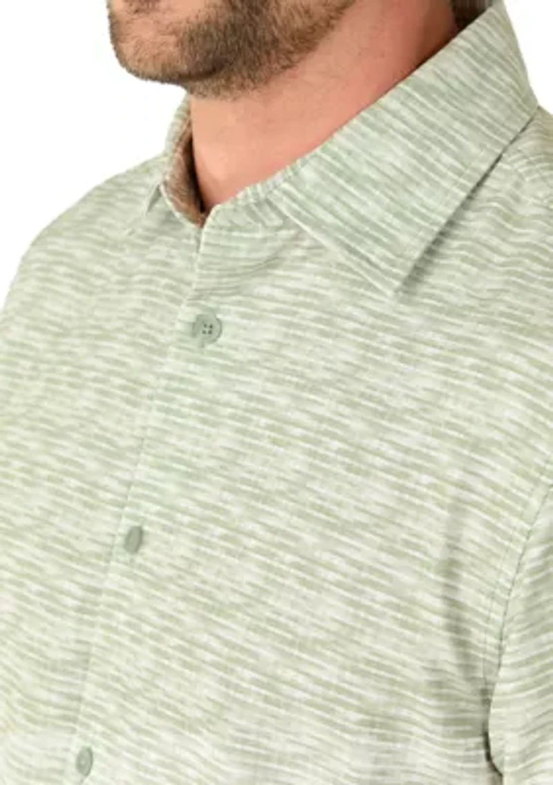 Men's Short Sleeve Performance Printed Woven Button Shirt