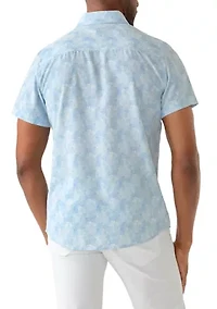 Men's Short Sleeve Performance Printed Woven Button Shirt