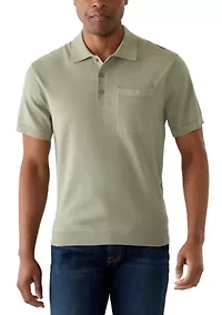 Men's Solid Knit Collared Shirt